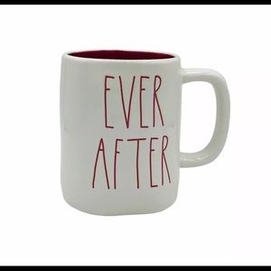 Rae Dunn EVER AFTER Mug White w/ Red Interior